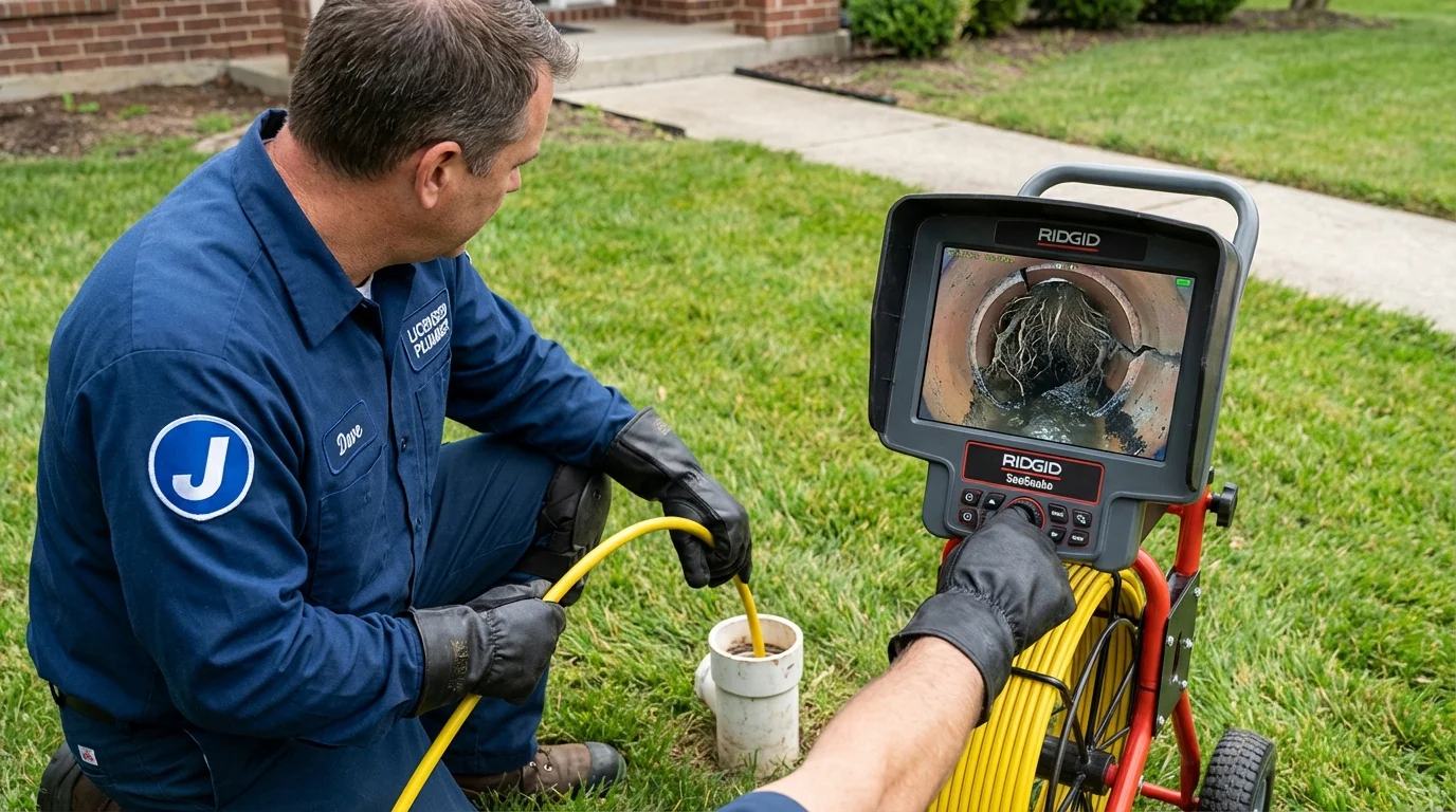 Sewer camera inspection being performed by Johns Plumbing LLC in Dulac