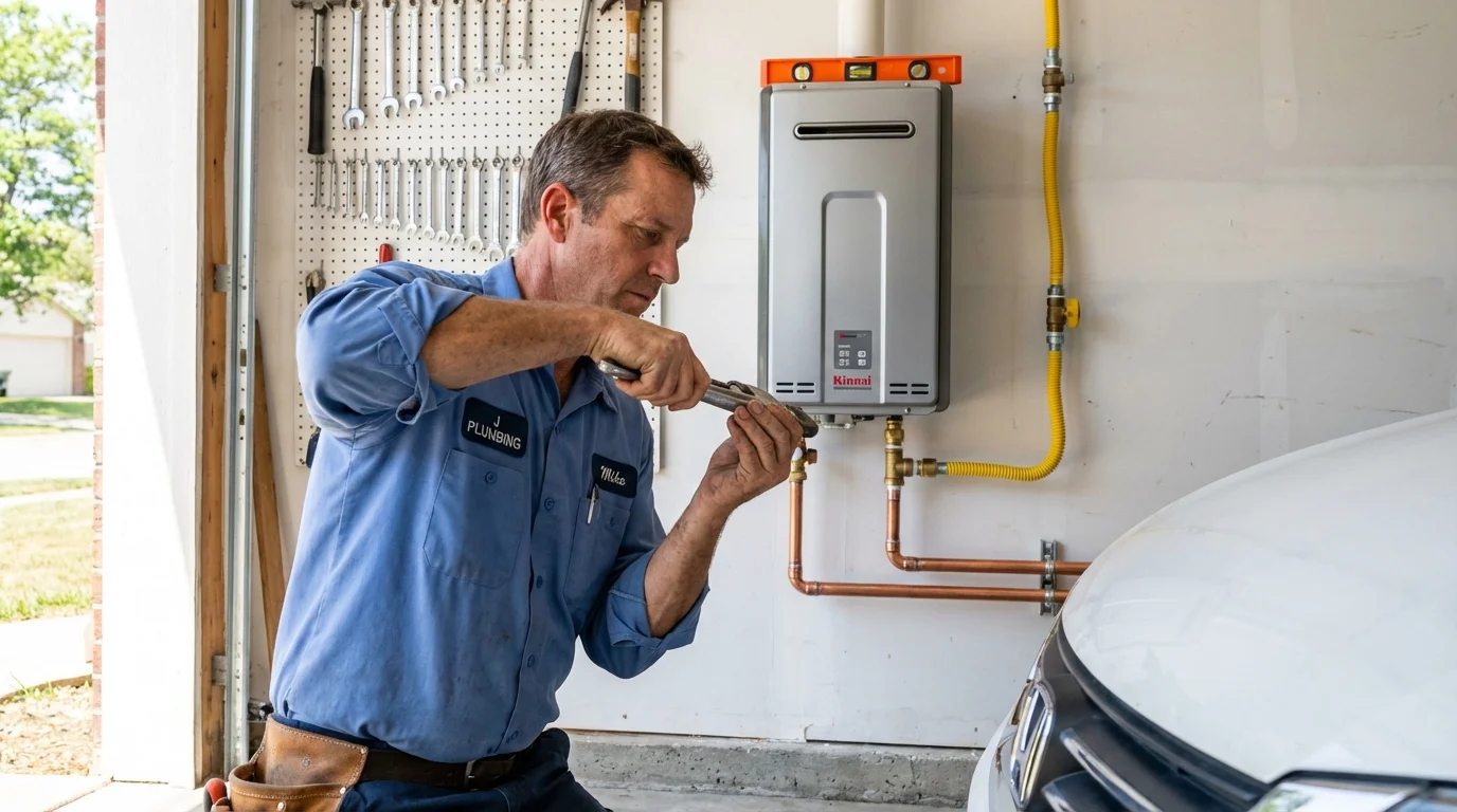 Tankless water heater installation by a Johns Plumbing LLC plumber in Dulac